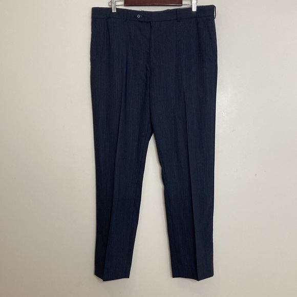 Coppley Suit Mens 44T 38 x 31 Navy Blue Pinstripe Wool 2 Piece Blazer Pants - Picture 12 of 16